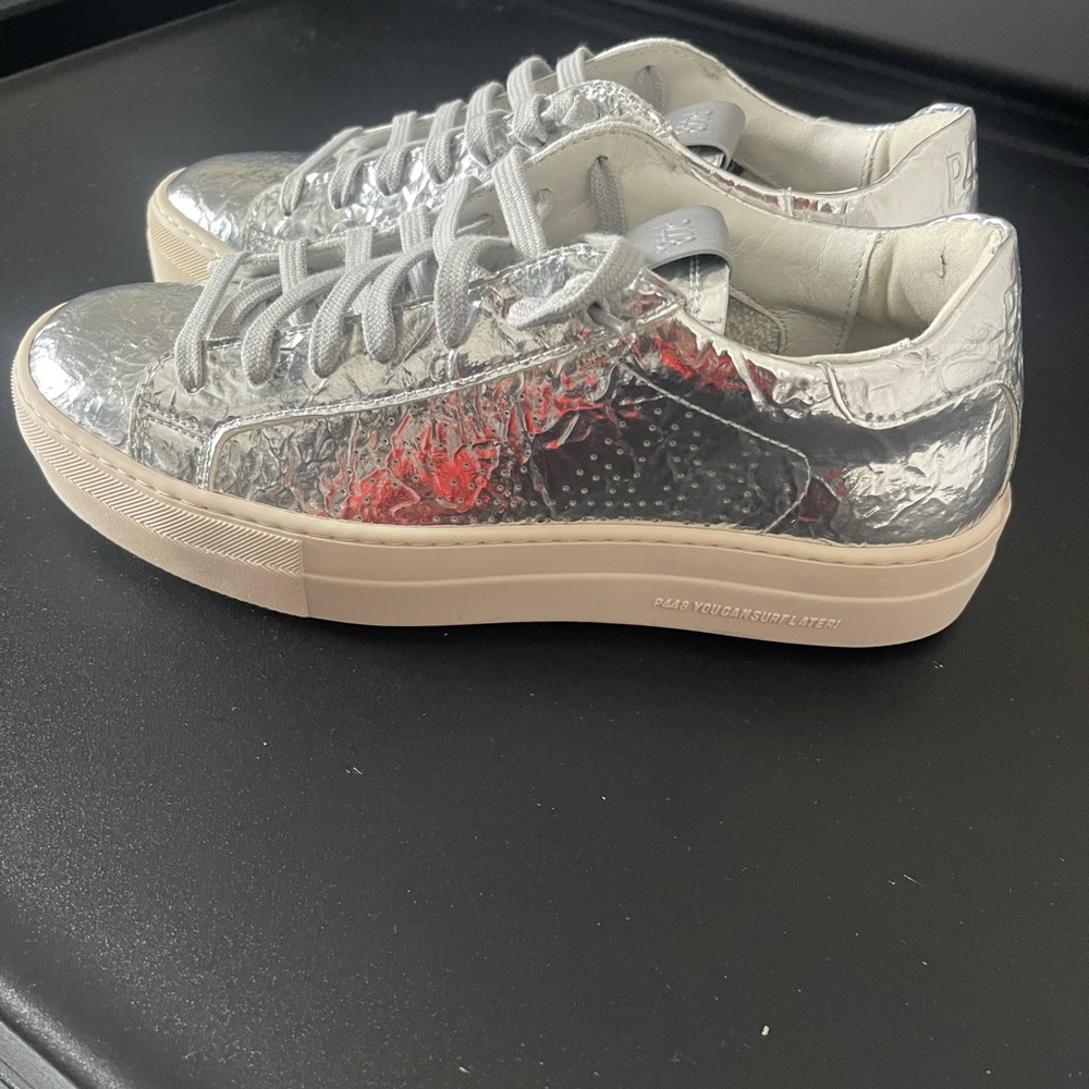 P448 Metallic Silver Women's Sneakers brand NEW never worn